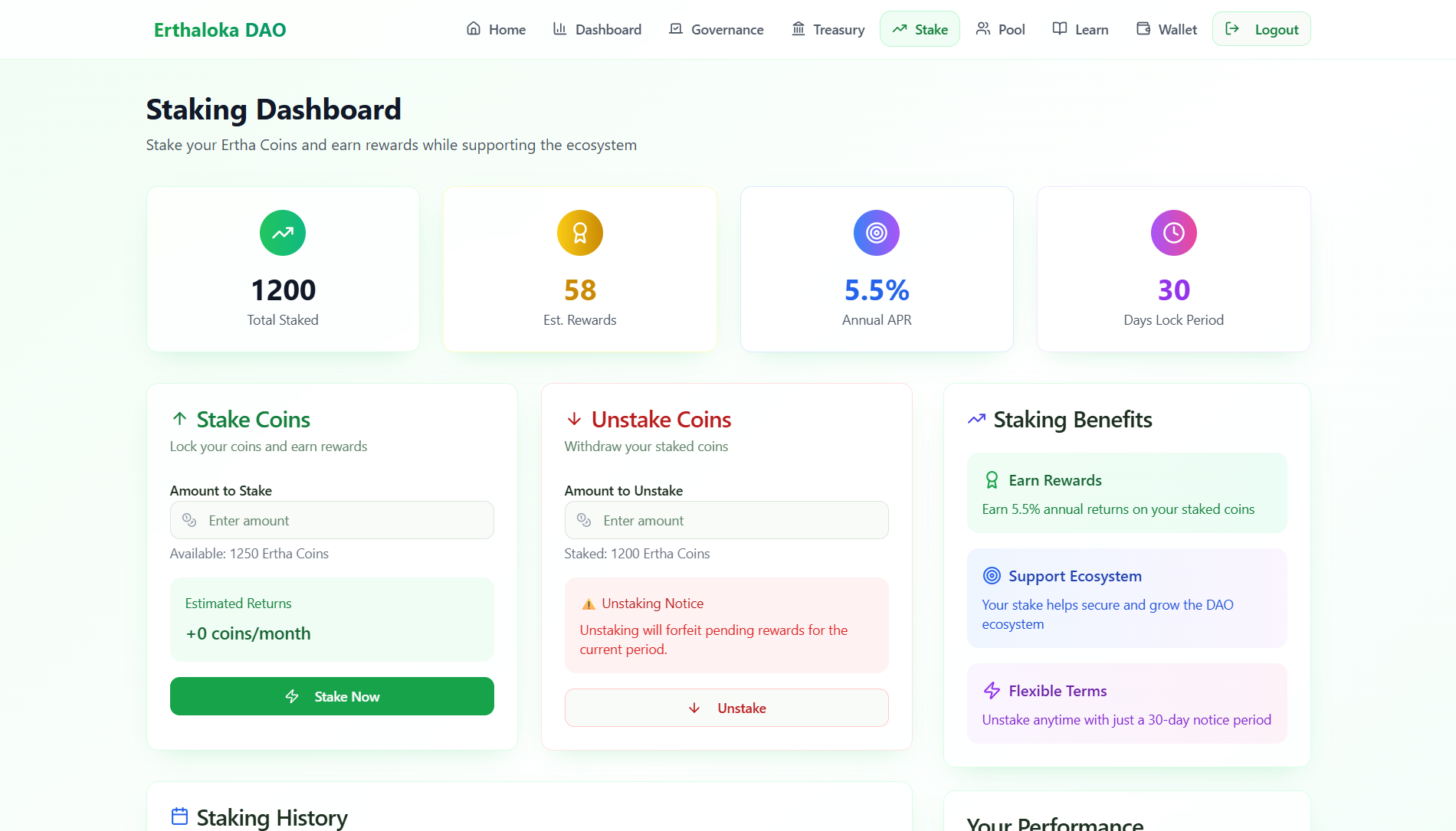 Staking Dashboard